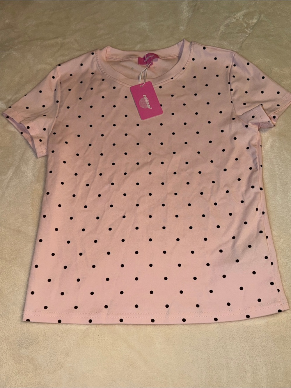 NWT Womens L Edikted Polka Dot Tee